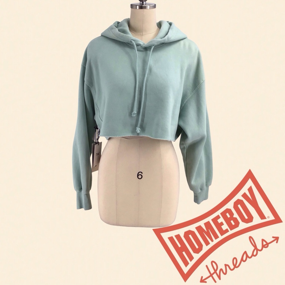 Tna Green Cropped Boxy Sweatshirt Hoodie
